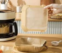 Os forros de papel da frigideira descartável do ar esquadram o forro do pergaminho para a micro-ondas Oven Cooking