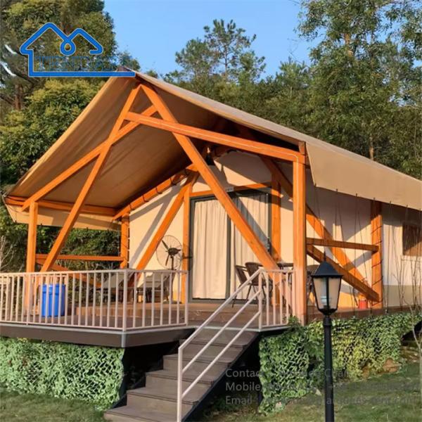 Couleur beige Luxe Safari Camping Tente Safari Tentes pour le camping glamping