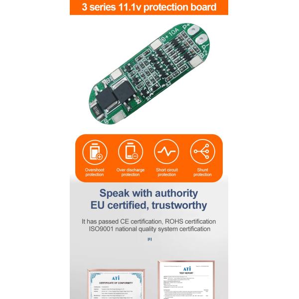 Pylontech 18650 Lithium Battery Bms 3s 12V 10amp 11.1V Lifeo4