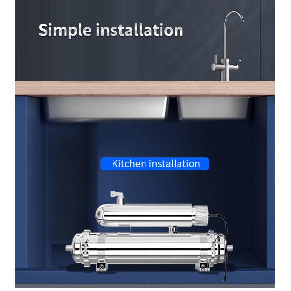 Kitchen Tap Ultrafiltration UV Water Filters Stainless Steel material 1000L/H