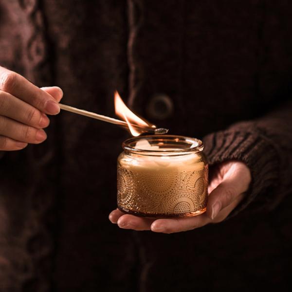 9.5cm*10.8cm Glass Carving Decorative Candle Holders