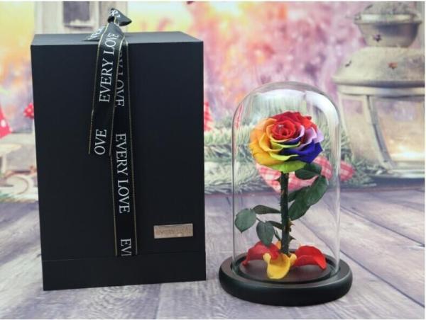 Wholesale New Design Preserved flower  Eternal Rose in Glass Home Decoration