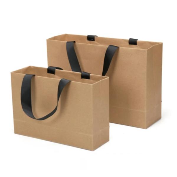 Recycled Print Folding Paper Packaging Die Cutting Kraft Paper Gift Bags