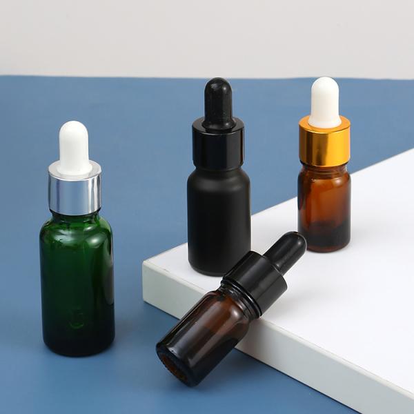 Luxury Glass Collar 5ml 10ml 15ml Hair Oil Essential Oil Perfume Oil Frosted Pink Dropper Bottle With Rose Gold Top