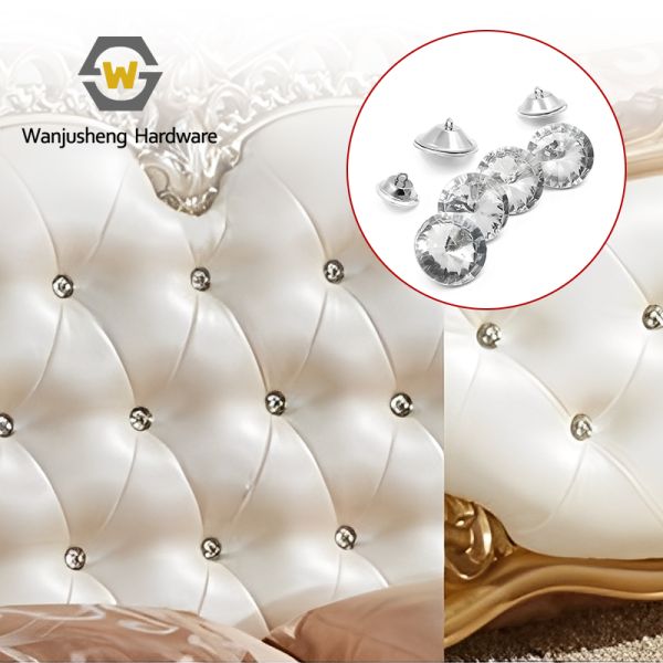 Sofa Cushioned Backrest Decorative Sofa Crystal Buttons Chair Glass Rhinestone Buttons Headboard Sofa Sewing DIY Decorations