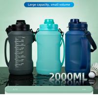 2000 ml libre de BPA Gimnasio deportivo Viajes Silicona Taza plegable Colores personalizables