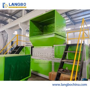 Double Shaft Waste Cardboard Paper Tire Rubber Metal Scrap Wood Lump Barrels Drums Pipe and Plastic Shredder for Recycling Machine