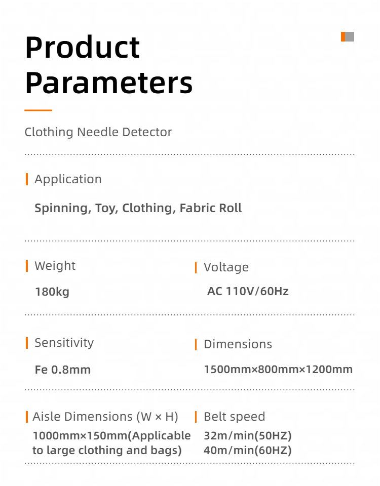 High-Speed High-Sensitivity PLC Controlled Conveyor Belt Needle Detector for Knitting Packaging Textiles Metal Detection