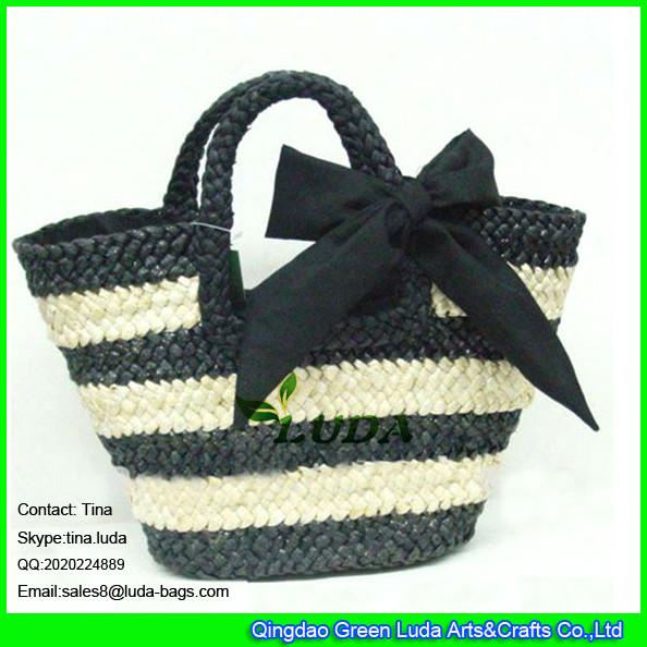 LUDA carolina herrera straw handbags striped corn husk straw tote bag