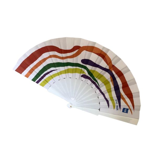 High Quality Advertising Portable Paper Custom Logo Printed Plastic Eco-friendly Custom Printed Plastic Polding Hand Fan