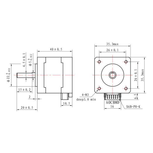 140mNm 35mm 1,8 CE и RoHS NEMA 14 Stepper мотора степени одобрило