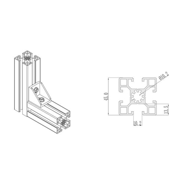 Fabrique personnalisée 4545 profilé d'extrusion d'aluminium cadre profilé d'alliage d'aluminium industriel lourd