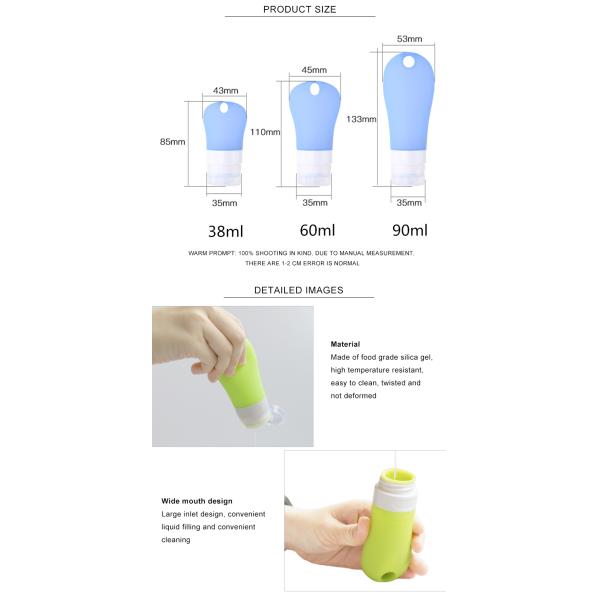 25g 41g Colorful Narrow Mouth Silicone Shampoo Bottles