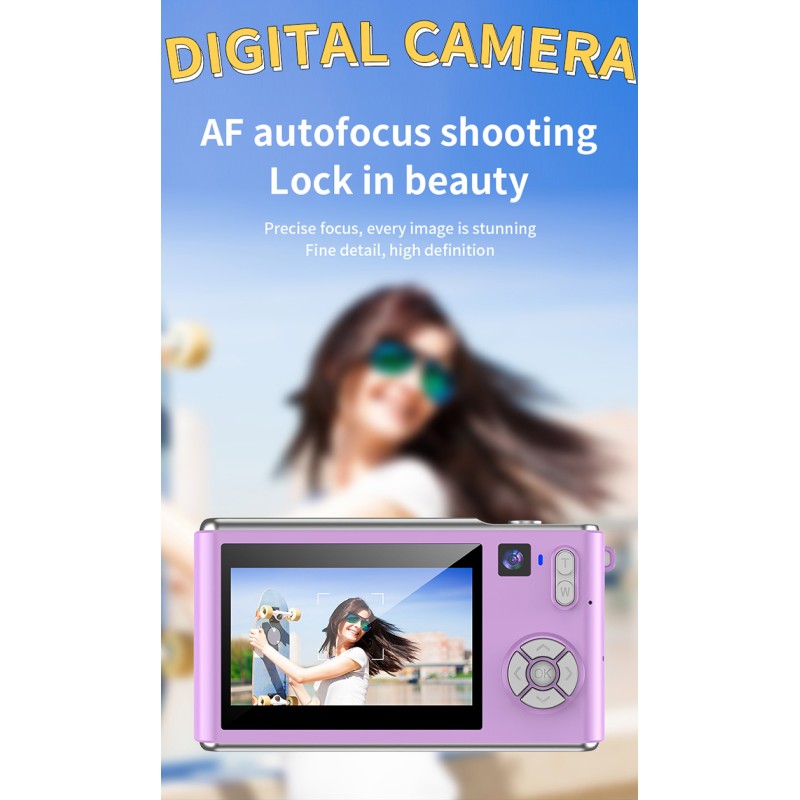 Retro Digital Camera for Teens HD Video 3.0 Inch Screen 1000mAh Battery Auto Focus Support 32GB TF Card
