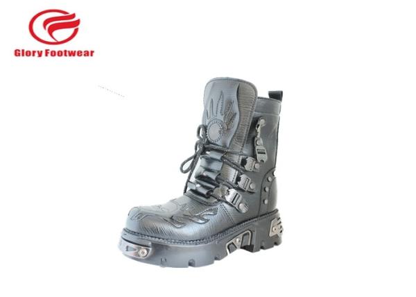 Punk Real Leather Leather Military Boots ,  Vintage Dress Combat Boot Sneakers