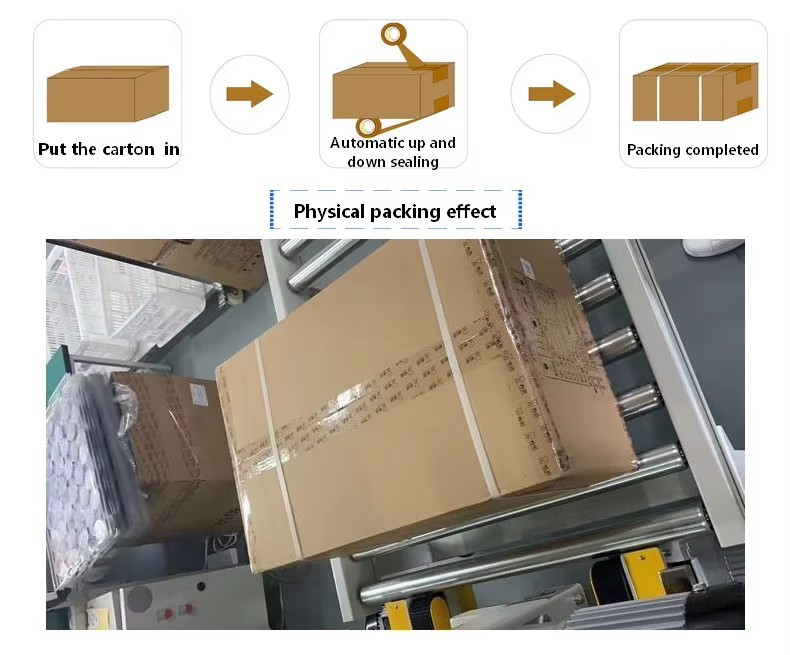 Automatic Carton Flap Folding Sealing & Strapping All-in-One Machine Carton Sealing & Strapping Machine Tape Carton Sealer