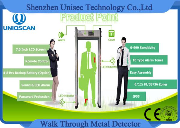 Body Scanner Lightweight Walk Through Metal Detector Archway With 7.0 Inch Screen