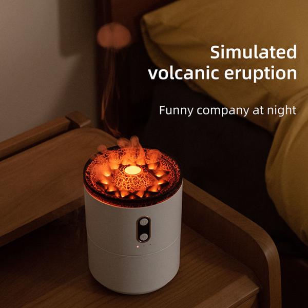 Vendas Quentes Humidificador de Vulcão JellyFish 2023 Mais Novo Mini Portátil Vulcão Forma Ultrassônico Humidificador Chama Humidificador de Medusa