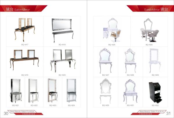 Dressing table with light mirror used beauty salon furniture gold frame hair salon station mirror