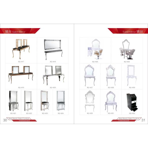 Dressing table with light mirror used beauty salon furniture gold frame hair salon station mirror