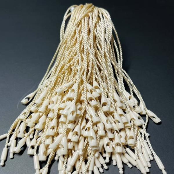 OEM Bulk Braided Nylon Locking Fabric Tag Fasteners Beige