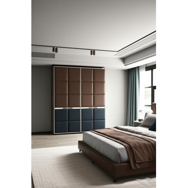 Customizable Shaker Bedroom Wardrobe Doors Double Swing Design Mildew Resistant