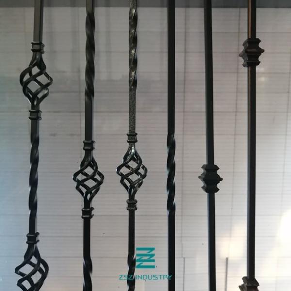 Handrail post Single Knuckle iron balusters  iron hollow tube square Metal Fence Posts satin black