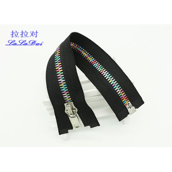 Brass 12 Inch Metal Separating Zipper Standard Ykk Type Teeth For Sweaters