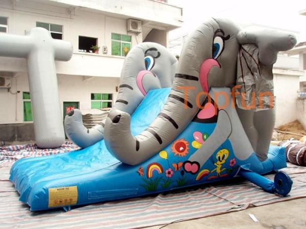 7 x 3m Cute Inflatable Water Slide Yellow Plato PVC Tarpaulin Pool Slide For Kids