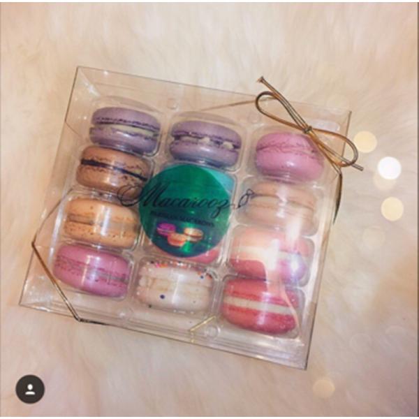 30 Cavities Macaron Clamshell Packaging Rectangular Plastic Cake Containers