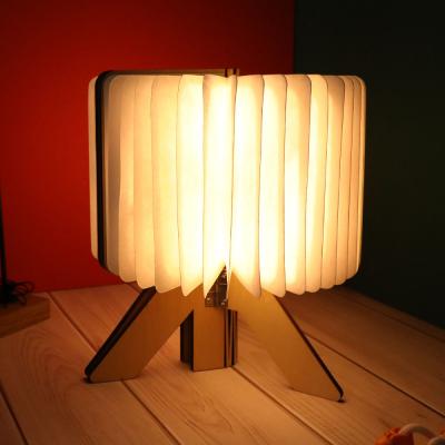 Rechargeable Folding Origami Light Table Paper Lamp Round Home Decoration