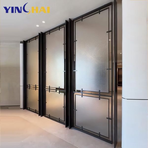 Hotel Room Stainless Steel Screen Partition Multifunctional Gold Metal Room Divider