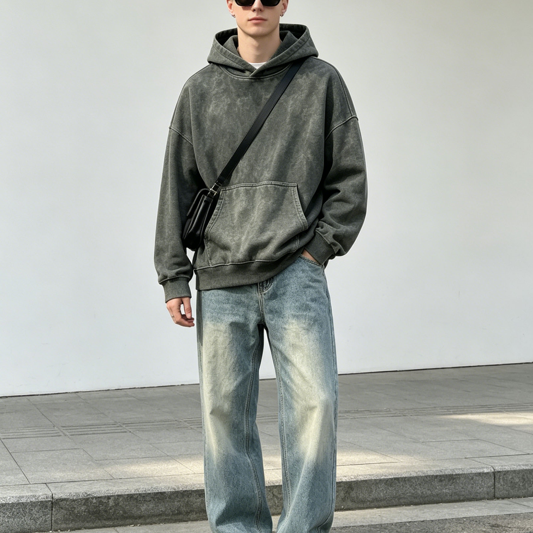 250GSM - 300GSM Oversized Streetwear Hoodie Oversized Men'S Crewneck Sweatshirt For Men