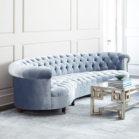 French style arcshape living room furniture sofa chesterfield button tufted sofa event wooden velvet fabric sofa