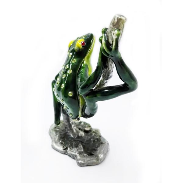 New design home decorative box metal cute green frog jewelry decorative box