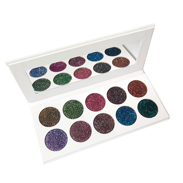 10 Colors Vegan Makeup Pressed Glitter Eyeshadow Palette