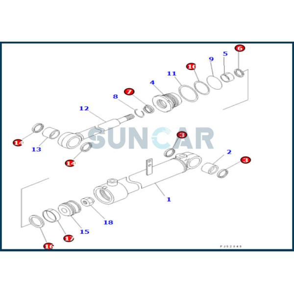 233-63-86300 2336386300 передних наборов уплотнения цилиндра подъемной силы лопасти для GD405A KOMATSU
