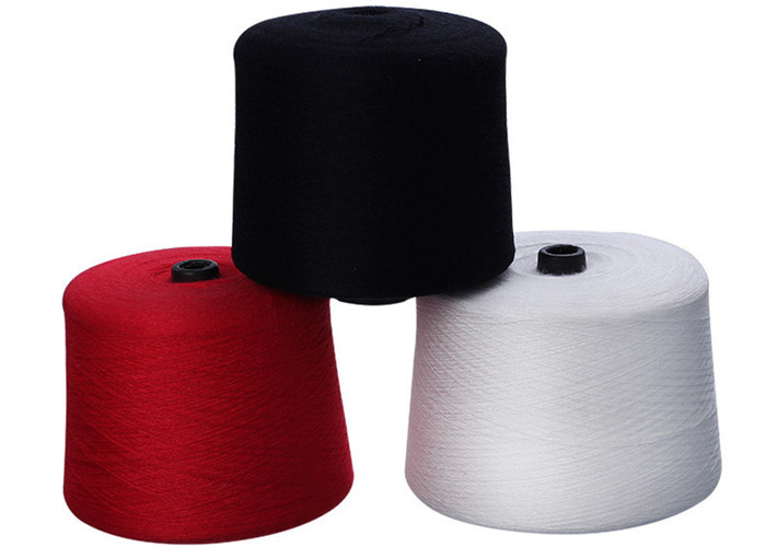 Anti Pilling Colored Rabbit Wool Immitation Core Spun Yarn 28S / 2 For Garment