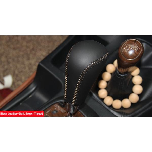 Black Leather Gear Shift Knob Cover for Toyota Fortuner Hilux Automatic