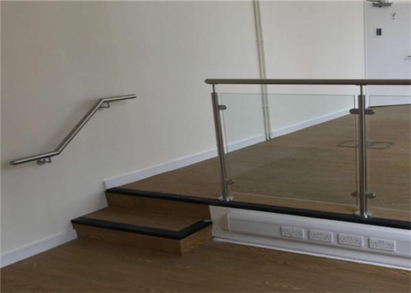 Balcony Stainless Steel Glass Balustrade , Stainless Steel Railing With Glass Designs