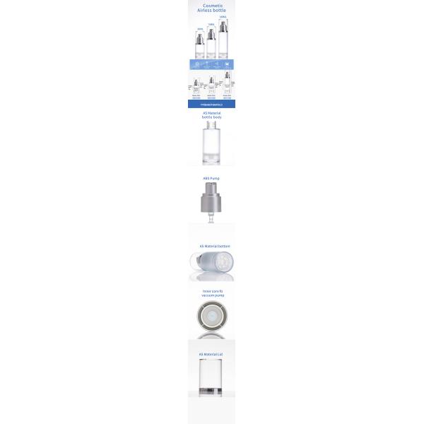 Botella transparente redonda 30ml cosmético 50ml 90ml de la bomba de vacío