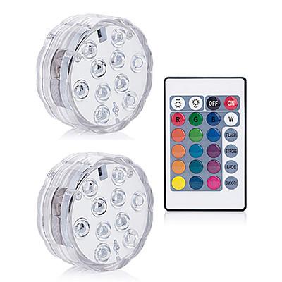 O diodo emissor de luz submergível do Rgb ilumina o tipo de controle remoto do diodo emissor de luz da forma 10 da bacia