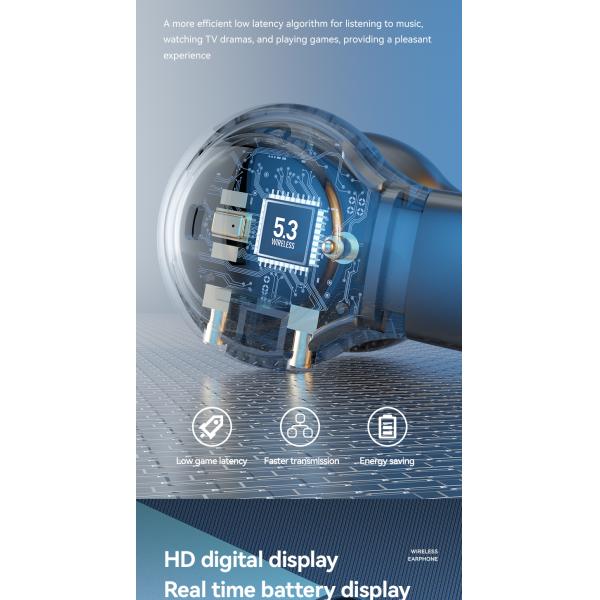 HiFi Stereo Bone Conduction True Wireless Earphone with 20cm Charging Cable and Mic