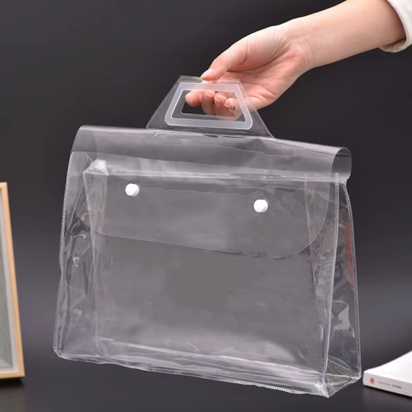 Wholesale polyvinyl chloride zipper bags with hooks - waterproof and reusable cosmetic travel bags - bulk durable storage tissues for sale