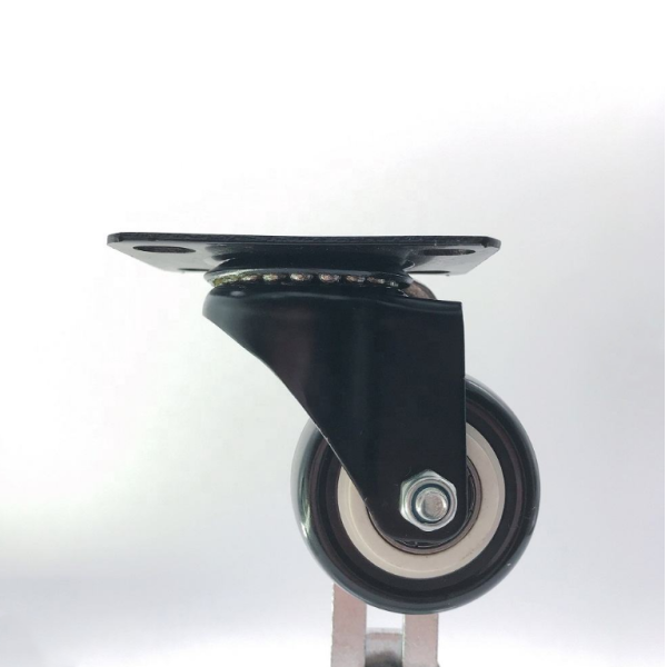 2-inch 50mm Box-packed Rotating Casters Double Brakes Heavy-load Capacity And Smooth Moving Top Plate Furniture-grade Black PVC Casters