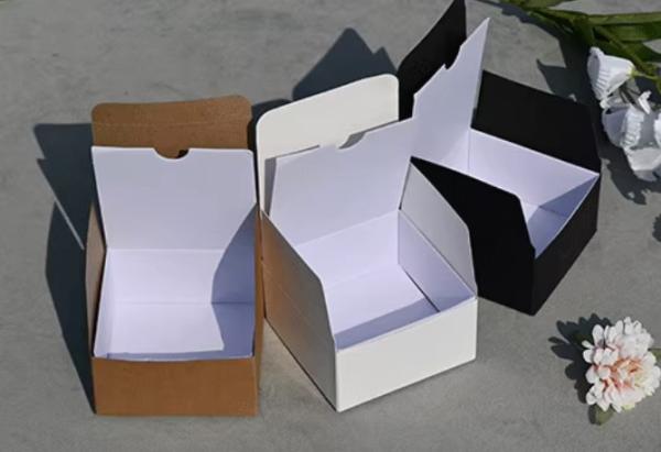 Boîtes d'emballage en carton sur mesure Kraft Boîtes cadeaux en papier blanc et noir pour petits produits