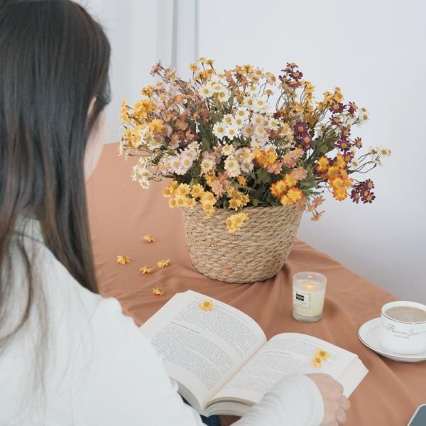 Simulated flower autumn single small Daisy home decoration dining table bouquet decoration item shooting prop