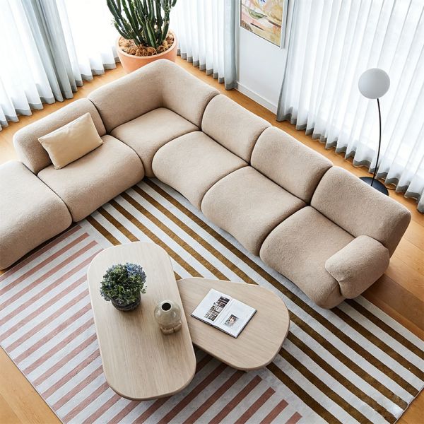 Modern Vacuum Sealed Pack Couch Modular Sectional Full Sponge Compressed Frameless Living Room Sofa Set Furniture