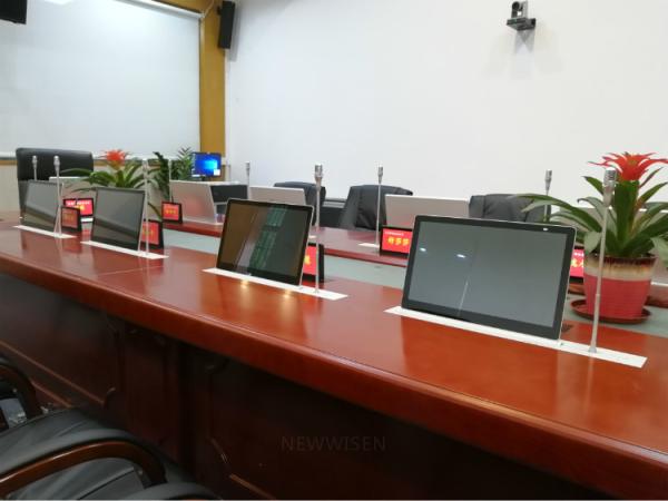 18.4 Inch LCD FHD Hidden Monitor Lift Computer System With Microphone
