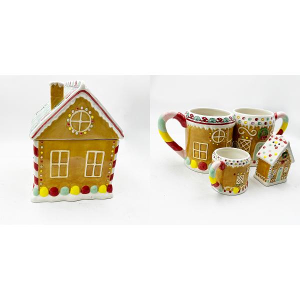 Exquisitos productos cerámicos personalizados Serie de Navidad Caramelos Jarrones de almacenamiento Creativos